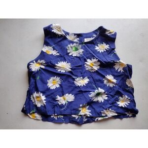 Jones New York sport petite blue daisy blouse size medium‎